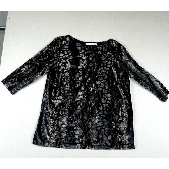 Vintage Private Edition by Chicos size 3 Velvet Snake skin Glam Rocker Gothic - Picture 1 of 11